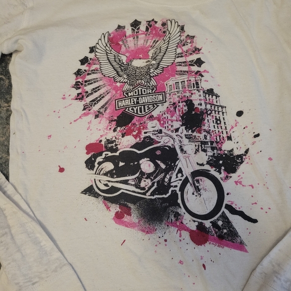 Harley-Davidson White Tee with Black Graphic Size M - Picture 3 of 6